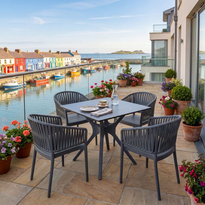 4 Portofino Armchair and Ibiza 80 Set in Dark Grey main product photo