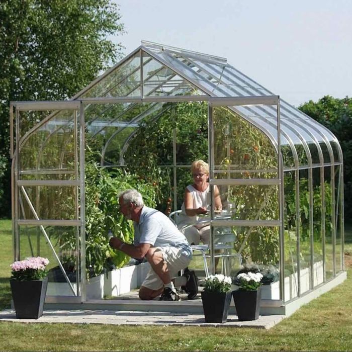 Vitavia Saturn 8300 Frame & 3mm Toughened glass Anodised Aluminium - 8ft x 10ft - Silver Greenhouse main product photo