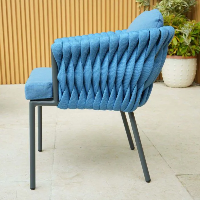 Aranweave Outdoor Garden Rope Chair in Blue