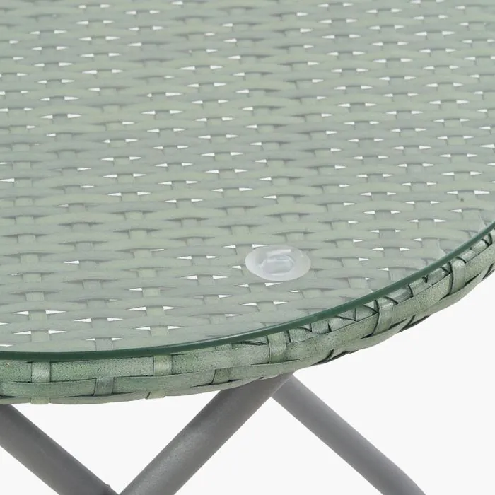 Tobs Rattan Folding Lounge Bistro Set - Green