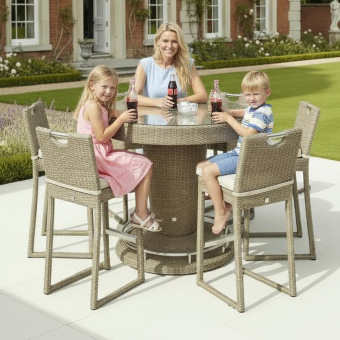 Atlas 6 Seat Round Outdoor Bar Set main product photo