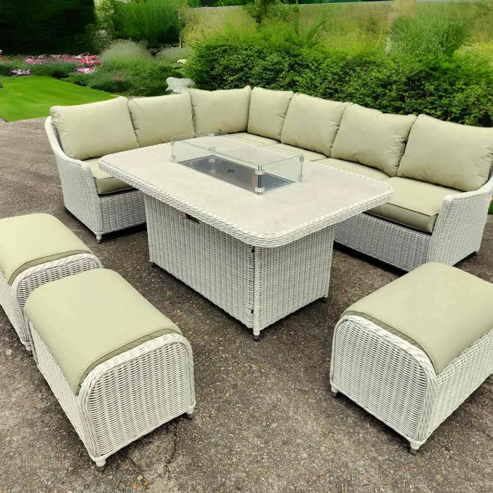 Connemara Corner Set with Rectangular Fire Pit Table