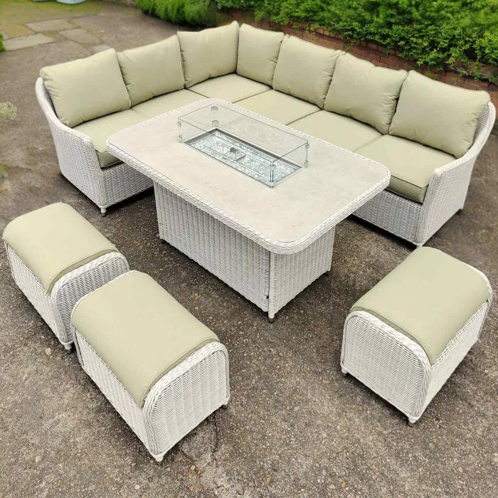 Connemara Corner Set with Rectangular Fire Pit Table