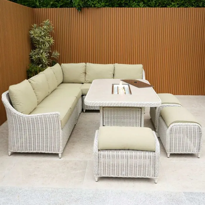 Connemara Corner Set with Rectangular Fire Pit Table
