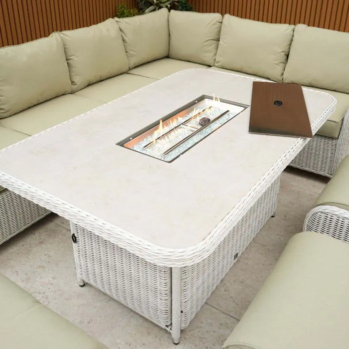 Connemara Corner Set with Rectangular Fire Pit Table