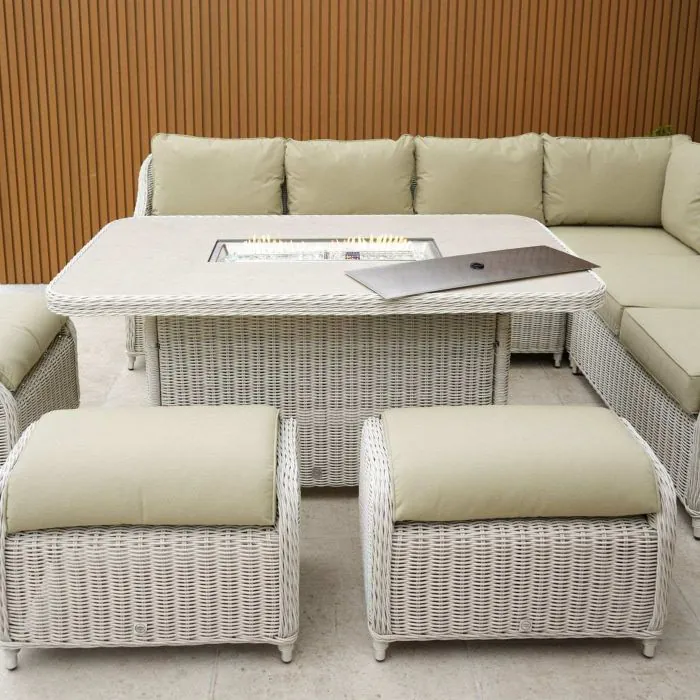 Connemara Corner Set with Rectangular Fire Pit Table