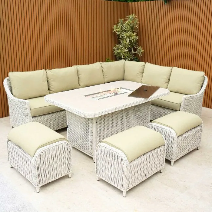 Connemara Corner Set with Rectangular Fire Pit Table