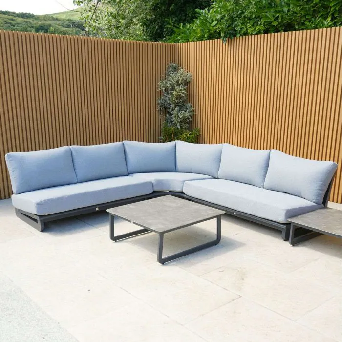 Celestial Corner Sofa Set with Side Table in Grey Celestial Corner Sofa Set with Side Table in Grey