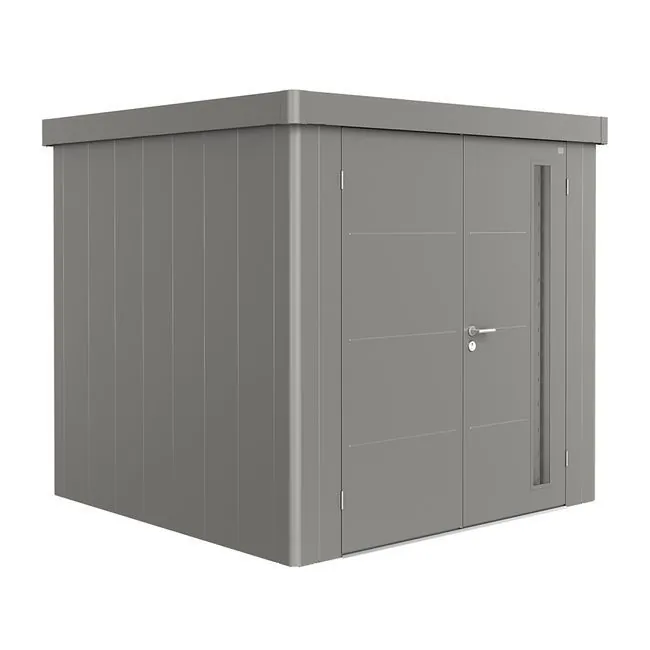 Garden Shed - Neo - Metallic Quartz Grey - 2B - 236cm x 236cm x 222cm - Double Door
