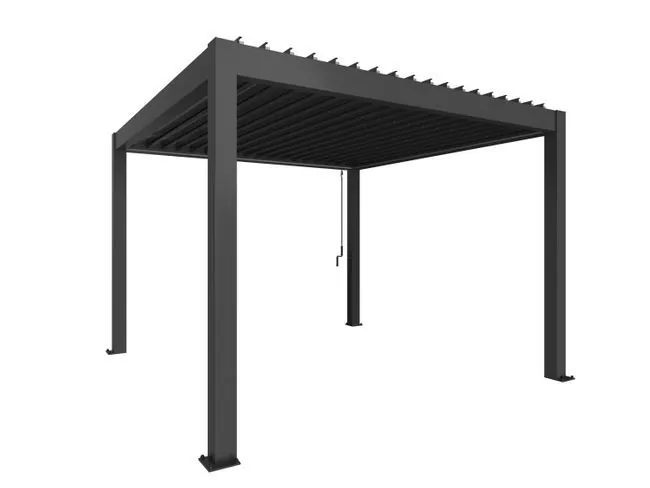 Biohort Adjustable Bio-Climatic Pergola - Metallic Dark Grey - 3.5m x 3.5m
