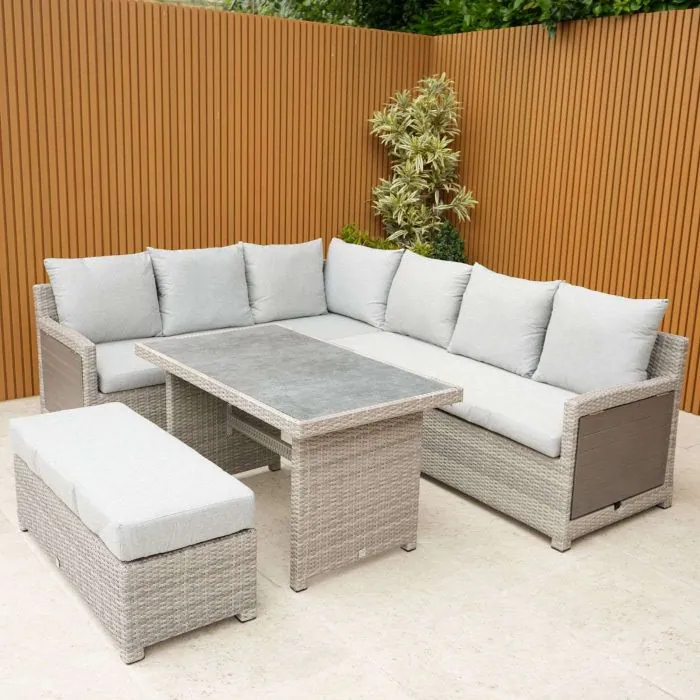 Adaptable Corner Set with Side Tables