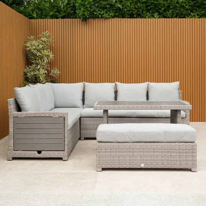Ceramic Glass Corner Set with Folding Tables
