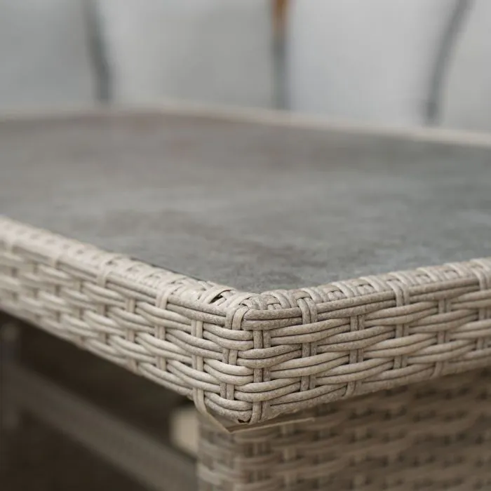Close up of Ceramic Glass Table for Sandringham Corner Set