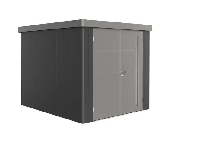 Garden Shed - Neo - Metallic Dark Grey X Quartz Grey - 3B - 236cm x 292cm x 222cm - Double Door