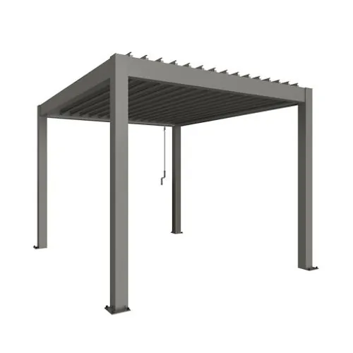 Biohort Adjustable Bio-Climatic Pergola - Metallic Quartz Grey - 3m x 3.5m