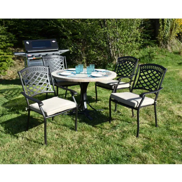 Vermont 4 Seat Set with Bronze Pescara Chairs