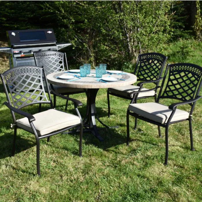 Vermont 4 Seat Set with Bronze Pescara Chairs