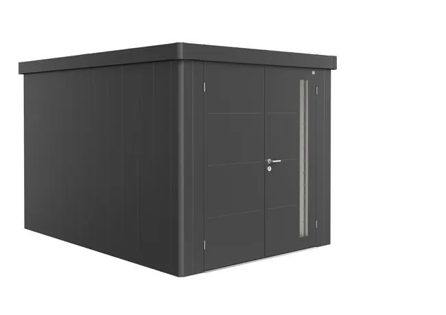 Garden Shed - Neo - Metallic Dark Grey - 4B - 236cm x 348cm x 222cm - Double Door