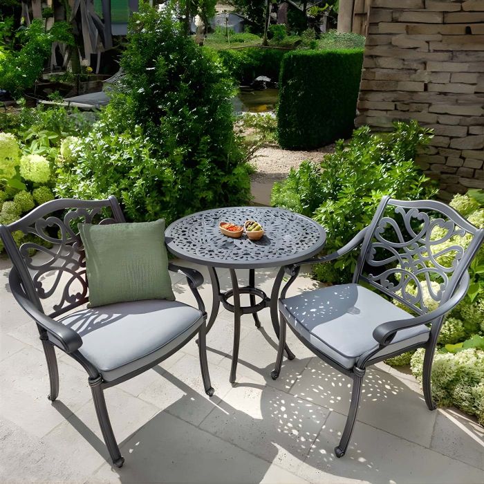 Hartman Capri Cast Alumium Garden Bistro Set in Antique Grey main product photo