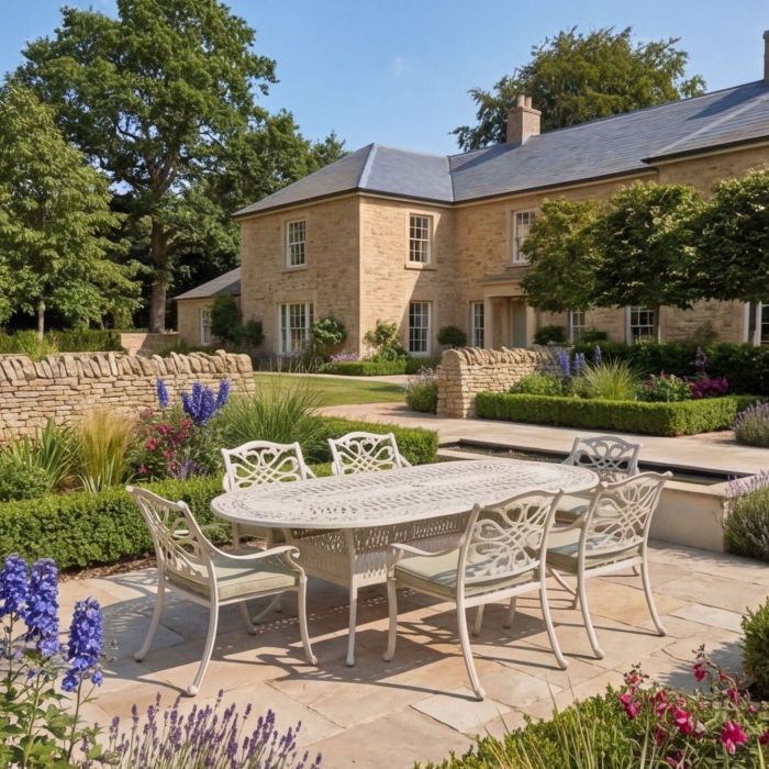 Hartman Capri 6 Seat Oval Cast Aluminium Dining Set in Maize main product photo