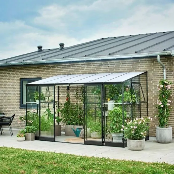Halls Qube Lean-To Greenhouse - 612 - 6ft x 12ft