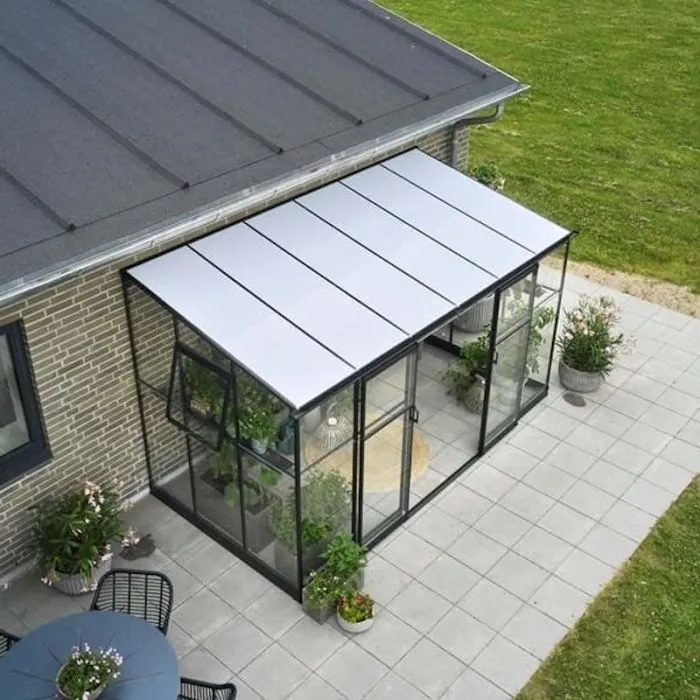 Halls Qube Lean-To Greenhouse - 612 - 6ft x 12ft