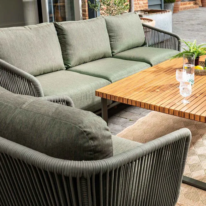 Eden 3 Seat Lounge Sofa Set - Moss