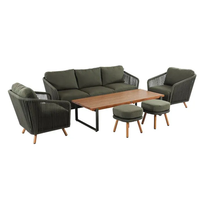 Eden 3 Seat Lounge Sofa Set - Moss
