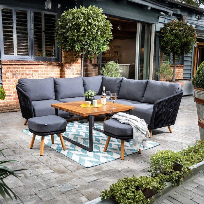 Hartman Eden Square Casual Dining Set - Carbon / Noir / Acacia main product photo