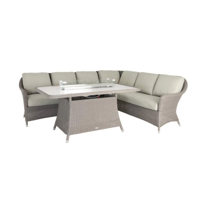 Alexander Rose Hazelmere Grey Rectangular Casual Dining Firepit Set main product photo