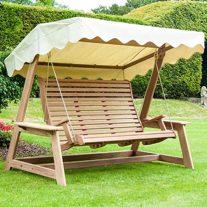 Mahogany Swing Seat Ecru
