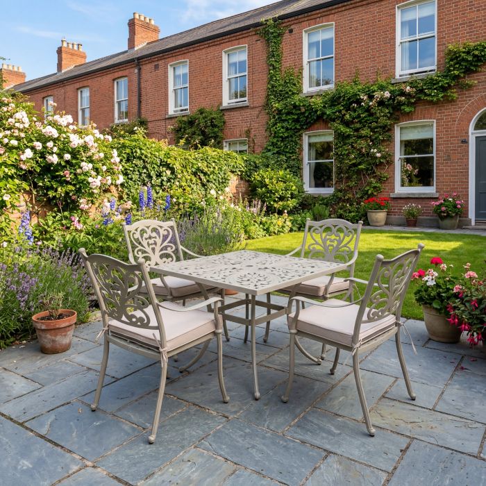 Sapphire 4 Seat Square Cast Aluminium Set in Sahara main product photo