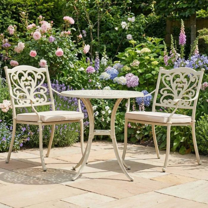 Sapphire Hampshire Cast Aluminium Round Bistro Set in Sahara main product photo
