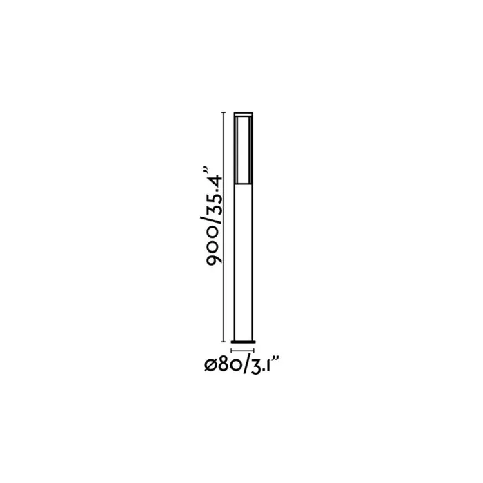 Faro LOGAR 900 LED Dark Grey Beacon - 23W - Dimensions