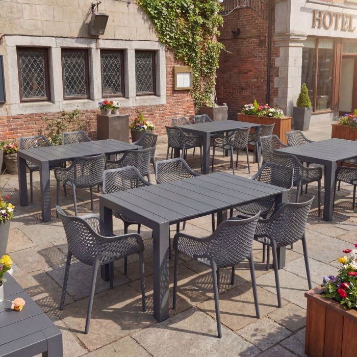 6 Air XL Chairs and Vegas Medium Set in Grey main product photo