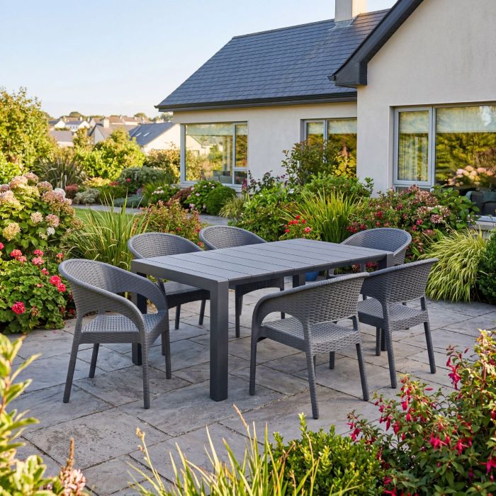 Vegas Panama 6 Seat Garden Furniture Set - Grey main product photo