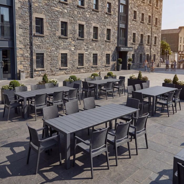 8 Ibiza Chairs and Vegas XL Table Dining Set in Grey main product photo