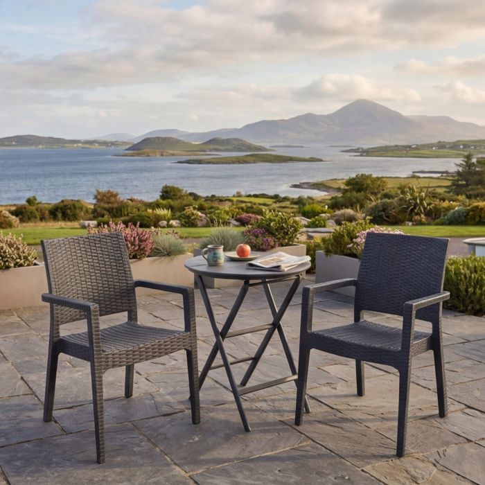 2 Ibiza and Helen Folding Round Table 60 Set in Dark Grey main product photo
