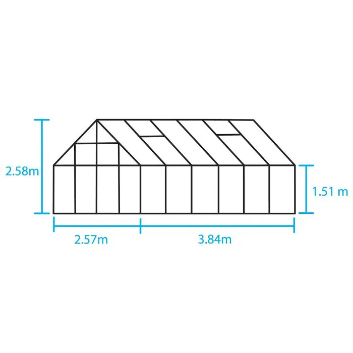 Halls Magnum Greenhouse - Green - 812 - 8ft x 12ft - Polycarbonate