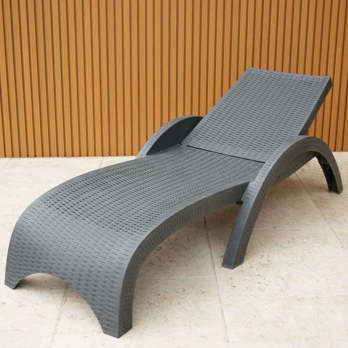Fiji Grey Resin Sun Lounger