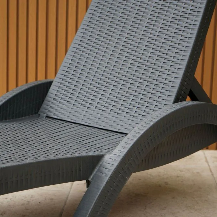 Fiji Grey Resin Sun Lounger