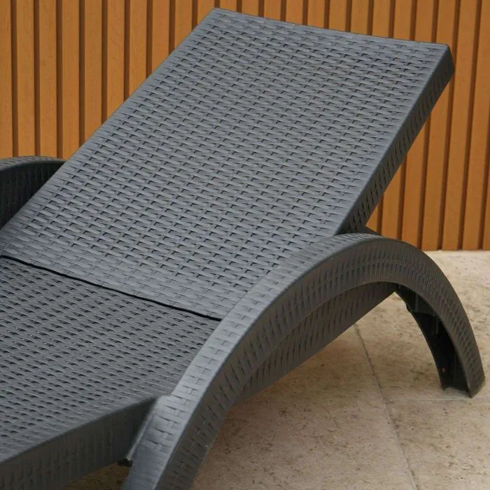 Fiji Grey Resin Sun Lounger