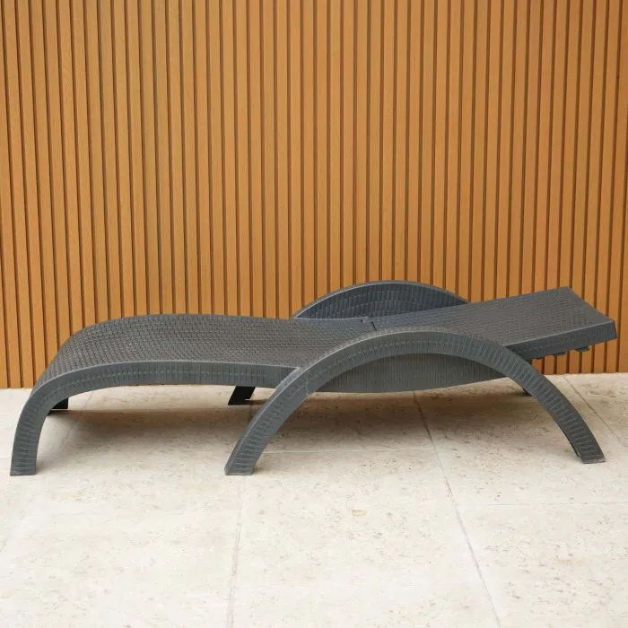 Fiji Grey Resin Sun Lounger