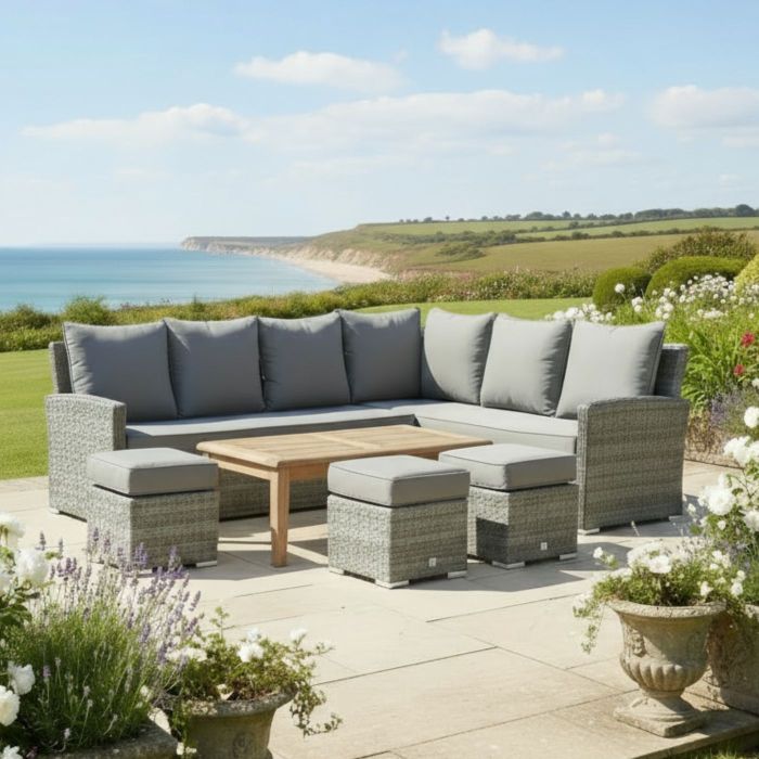 California Corner Set with Rectangular Wooden Coffee Table main product photo