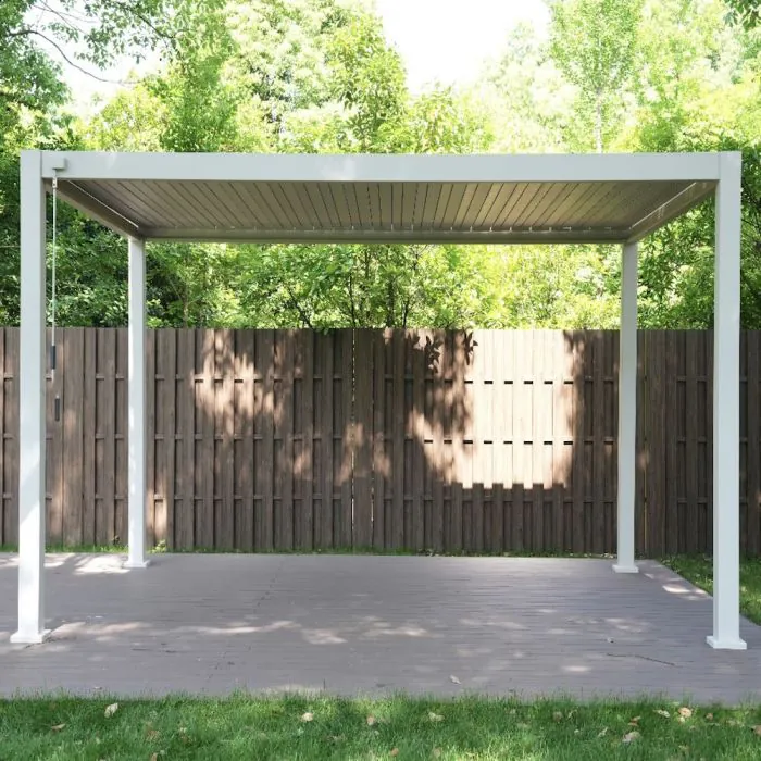 Mirador Ares Louvered Roof Pergola - White 3m x 3m
