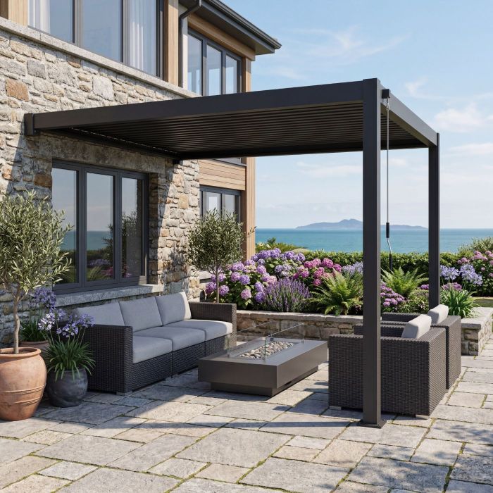 Wall Mounted Mirador Ares 3m x 4m Pergola - Anthracite main product photo