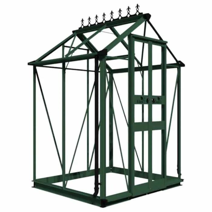 Halls Birdlip Greenhouse - 44 - 4ft x 4ft - Toughened - Green