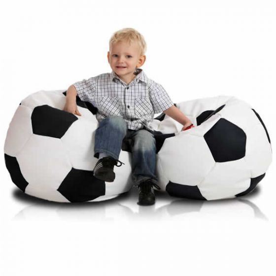 Medium Black and White Football Bean Bag main product photo