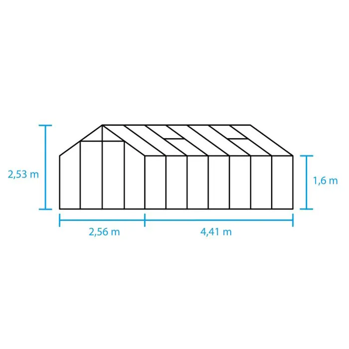 Halls Cotswold Blockley Greenhouse - 814 - 8ft x 14ft - Green - Toughened