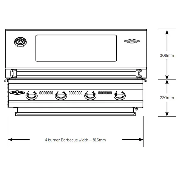 BeefEater S3000e Built In 4 Burner Barbecue